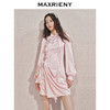 【贵雅日常-商场同款】MAXRIENY中式温柔不对称抽褶提花连衣裙(货号:MC85DR533) 商品缩略图0