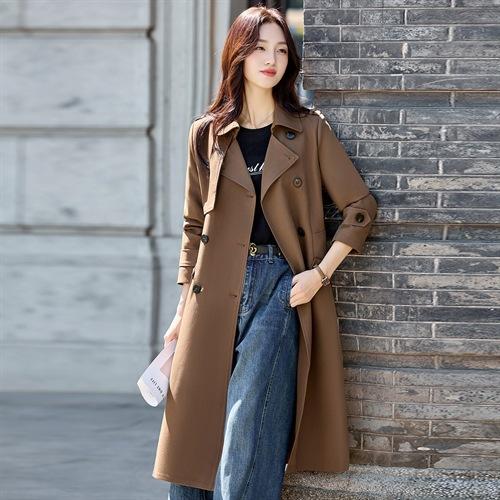 咖色感中长款风衣外套2025秋新款气质显瘦英伦风大衣ZYF8882 商品图4