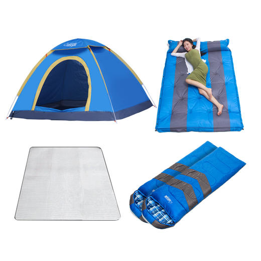 狼行者 速开全自动帐篷户外家庭套装防晒帐篷野营露营 蓝色 商品图5