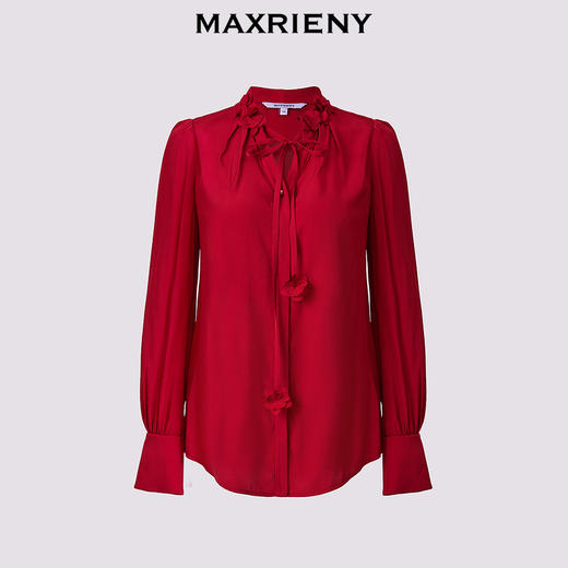 MAXRIENY2024【商场同款】冬季新款新年红百搭衬衣(货号:MS85TP753) 商品图4