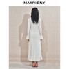 MAXRIENY千金温柔风连衣裙24冬新款米白色针织裙鱼尾长裙小白裙(货号:MS85DR754) 商品缩略图3