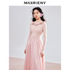MAXRIENY春日复古优雅浪漫温柔风2025春季新款玫瑰网纱装饰连衣裙(货号:MS85DR774) 商品缩略图1