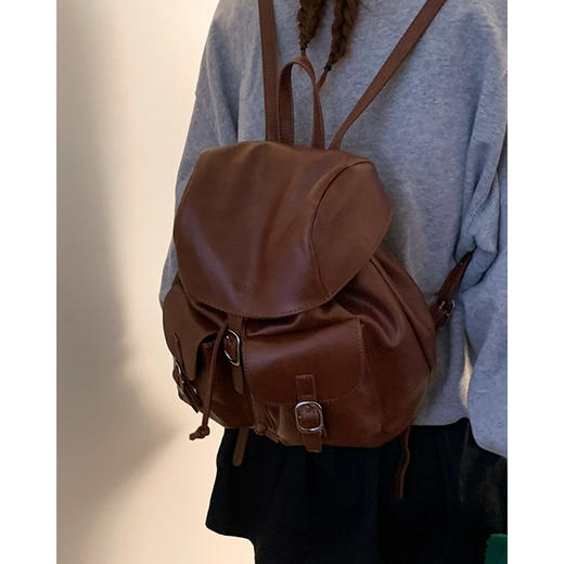 【YW】无忧购韩版学院风小众复古质感大容量双肩包54516（截单后7天发货) 商品图6