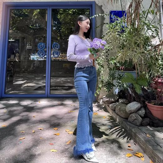 MAXRIENY早秋2024年紫霞仙子针织长袖针织衫显瘦气质时尚百搭(货号:MS85SW504) 商品图2