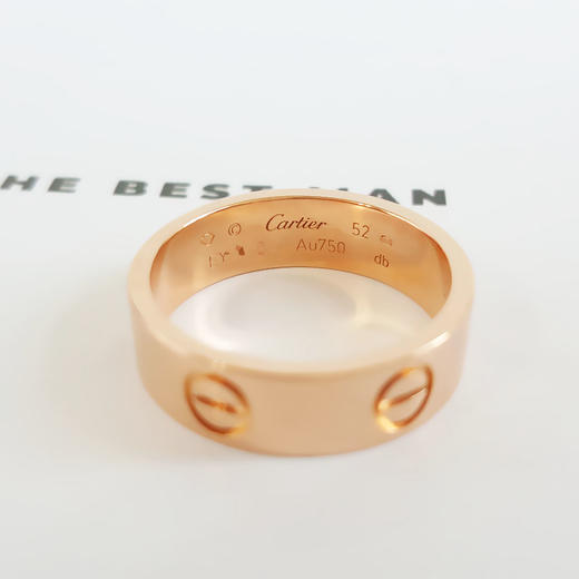 【95新】Cartier卡地亚LOVE系列18K玫瑰金宽版无钻LOVE戒指52号B4084852  现售价：6000！280825NJS10+ 商品图5