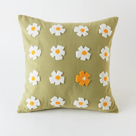  田园简约沙发无芯正方形刺绣抱枕套靠垫套 商品图9