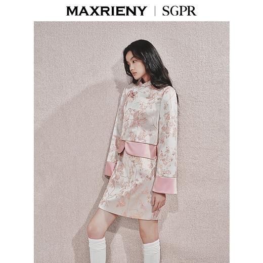 MAXRIENY贵雅新中式短外套2025秋冬新款设计感国风盘扣提花上衣女(货号:MS85JA514) 商品图1
