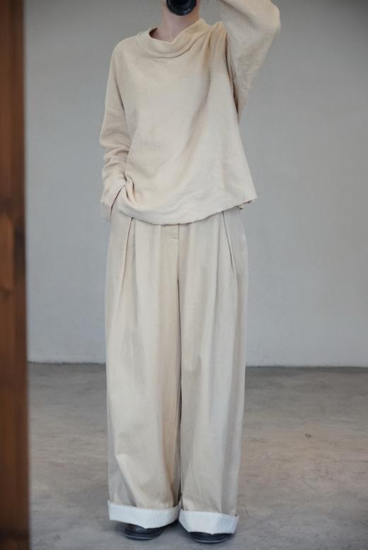 elsa esturgie沙色圆领棉上衣 商品图2