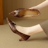 【预售5天】法式优雅丝绸羊皮复古风尖头水钻配裙子豹纹浅口单鞋女DB&M6183 商品缩略图1