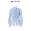 MAXRIENYMAXRIENY复古宫廷感植绒波点衬衫修身上衣(货号:MC88TP765) 商品缩略图3
