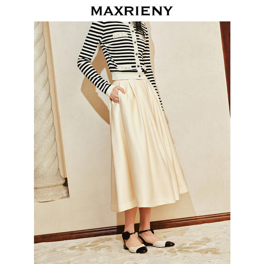 【商场同款-都市华丽日常】MAXRIENY华丽哑光缎面大圆摆半裙24春(货号:MC85SK035) 商品图3