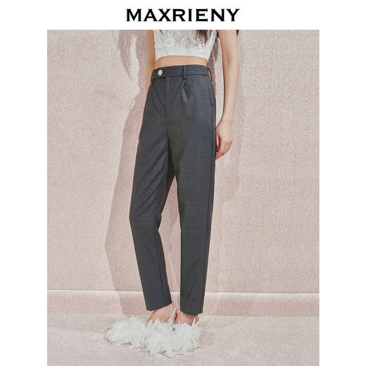 【贵雅日常-商场同款】MAXRIENY奢华都市风钻扣装饰收脚西装裤(货号:MC85PA506) 商品图2
