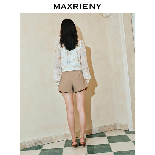MAXRIENY摩登复古荷叶边A字短裤高级气质感修身显瘦女装(货号:MC85PA044) 商品图2