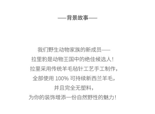 北京仓｜Felt So Good-Larry the Leopard-动物国王候选豹 拉里 羊毛毡 挂件［英国设计师］ 商品图3