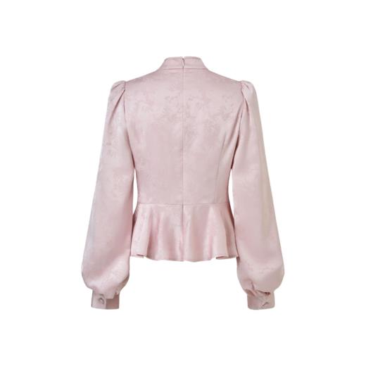 MAXRIENY2025年早秋新款新中式温柔提花小立领衬衫优雅显瘦上衣(货号:MF86TP252) 商品图4