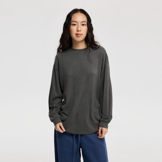 oneup兔毛弯刀袖宽松T恤 商品图0