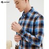 波顿男士春秋厚磨毛黄蓝色格子长袖衬衫MS633122 商品缩略图5
