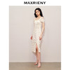 MAXRIENY复古优雅气质感收腰开叉钉珠连衣裙(货号:MS85DR073) 商品缩略图1