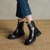 阿么手工女鞋真皮百搭时尚短靴2025新款英伦风厚底时装靴3.5CM 商品缩略图3