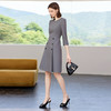 IWY/气质灰色西装连衣裙女秋季新款通勤七分袖职业西服裙子Q1468 商品缩略图3