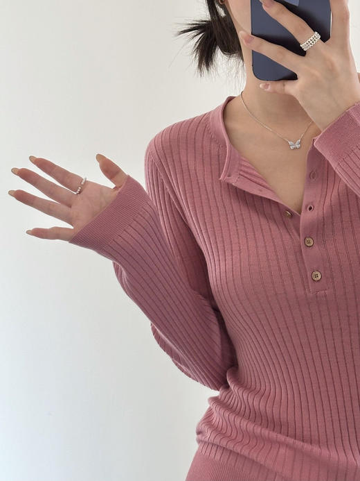 新品18针80支100%新澳洲绵羊毛无缝一体显瘦打底衫 商品图2