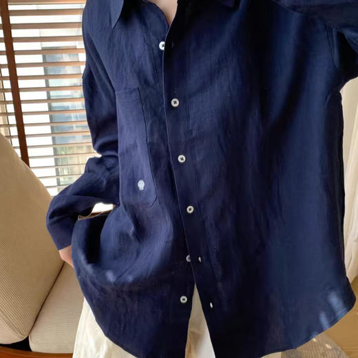 伊泺杉 老钱风纯棉贝壳刺绣衬衫 宽松舒适 通勤百搭 4色可选 商品图6