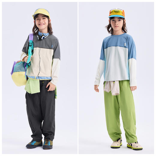 【代发】绿标旋风t儿童秋季长袖拼接款上衣SUNNYWHITEGreen 商品图3