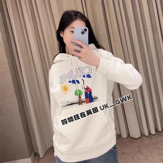 高级~CeI*ine塞琳童趣涂鸦重工430克全棉毛圈进口胶浆质地印花连帽卫衣，男女款大毛圈高克连帽卫衣 商品图0