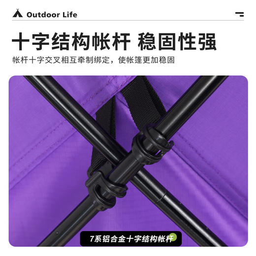 狼行者袋鼠双人双层帐蓬户外徒步庇护所特氟龙格子布铝杆帐篷睡帐 紫色 商品图4