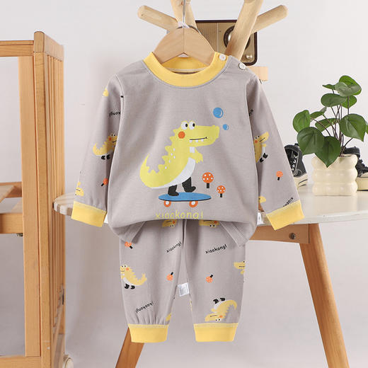 【亲肤柔软】儿童内衣套装纯棉秋衣秋裤男童打底保暖睡衣女童家居服春秋款童装。rb 商品图2