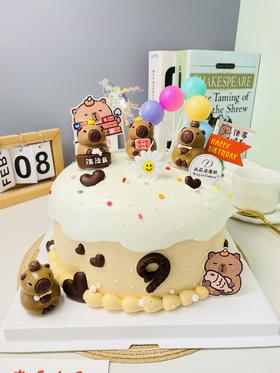 卡皮巴拉-儿童鲜果蛋糕+赠送LED发光帽【惠州】