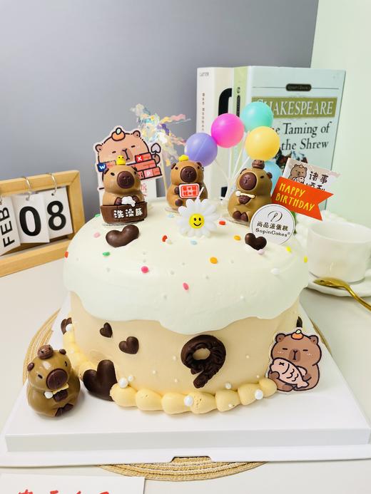 卡皮巴拉-儿童鲜果蛋糕+赠送LED发光帽【惠州】 商品图0