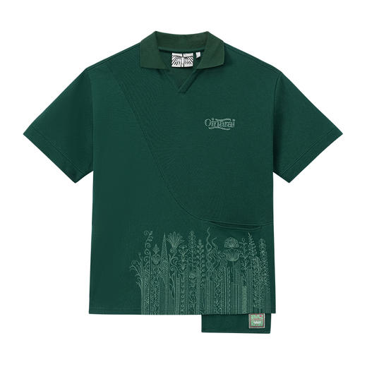 ONIARAI/鬼洗25秋季黑标幻想植物拼接前袋休闲马球衫男 A840021 商品图3