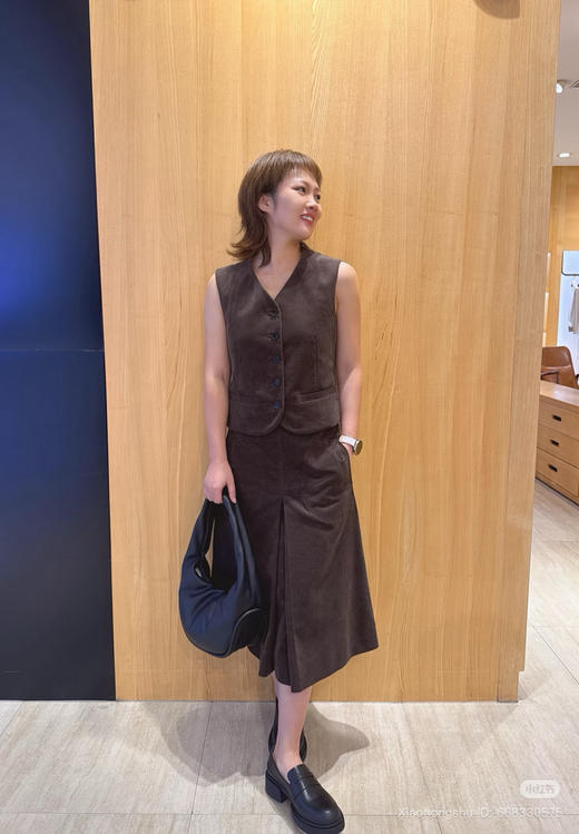 95-6 独家圆正 小禾 灯芯绒系列 马甲 半身裙 套装 商品图4