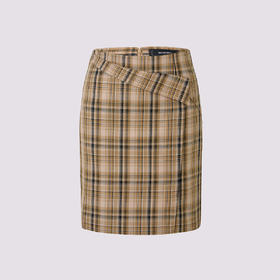 MAXRIENY复古格纹结构半裙美拉德穿搭裙子(货号:MS85SK067)