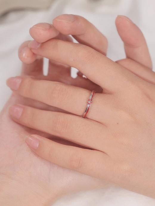 卡蒂罗KADER 夜光同心结情侣对戒  钟久久爱意交织同心结轻奢浪漫精致简约百搭开口可调节素圈一对 千千结甜蜜饰爱约会告白 商品图6