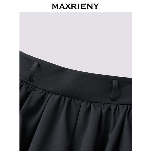 MAXRIENY极简高知穿搭梭织半裙25秋款复古赫本抽褶大伞裙通勤裙子(货号:MF86SK502) 商品图1
