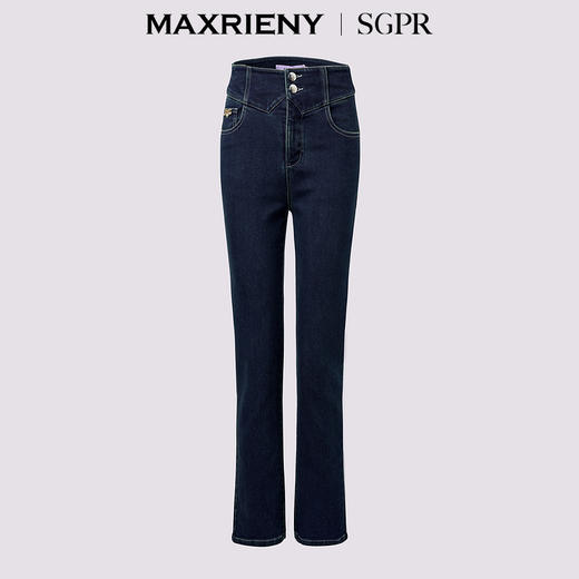 MAXRIENY[东方新摩登]极简经典版型修身小脚气质牛仔裤女24秋新款(货号:MS85PA513) 商品图4