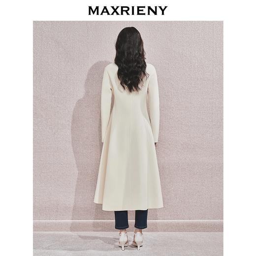 MAXRIENY极简赫本风绵羊毛大衣女24秋新款法式复古中长款伞摆外套(货号:MS85CT765) 商品图3