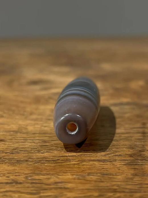 灰褐底白线缠丝玛瑙橄榄珠，顺丰包邮 商品图13