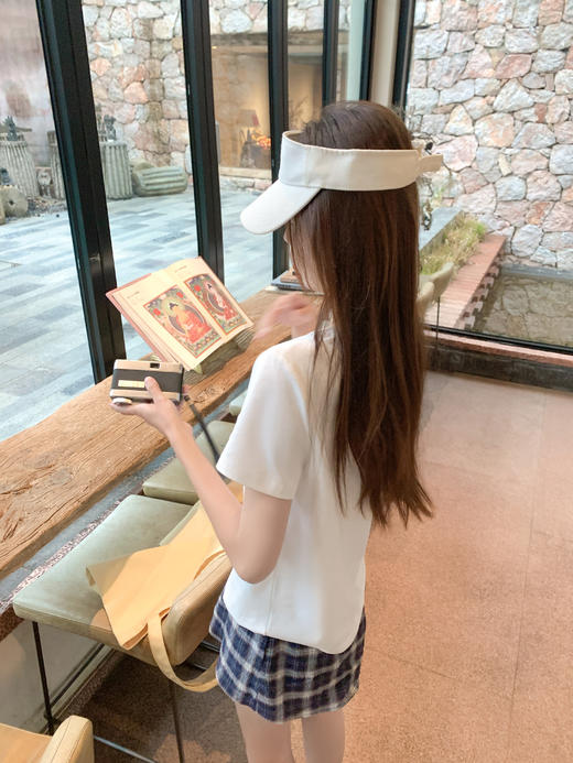 <曾小咸推荐>现货秒杀！最后一波 ！高腰显瘦休闲藏蓝色格子短裤 日常119.99 立减60 秒杀59.99！ 商品图10