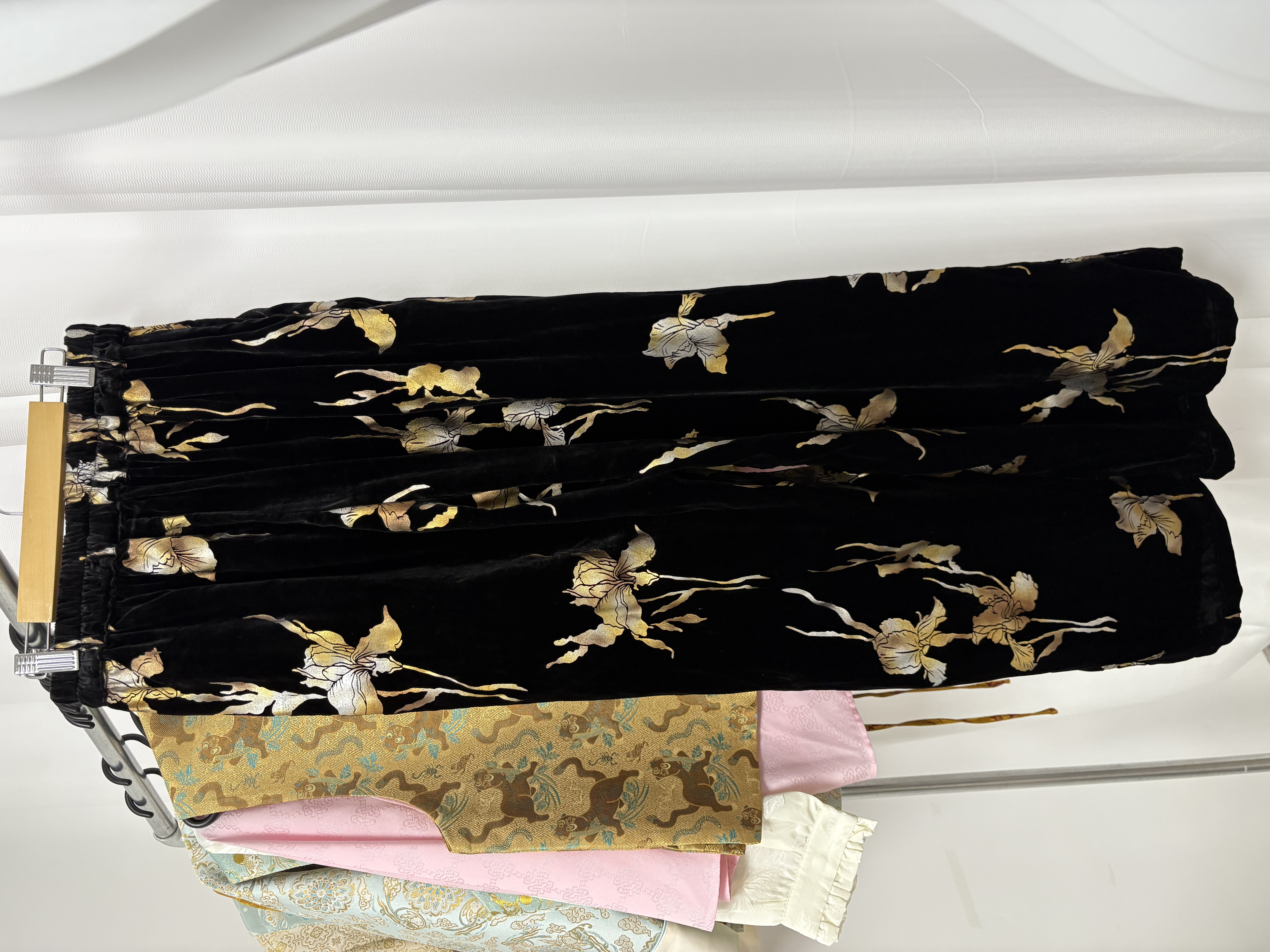 【新品】老钱风 印花复古 新中式 真丝丝绒裤 现货 福利品 不退不换