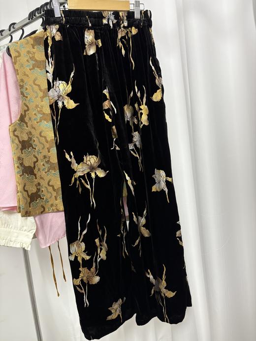 【新品】老钱风 印花复古 新中式 真丝丝绒裤 现货 福利品 不退不换 商品图2