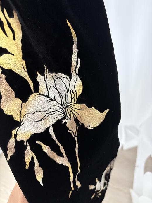 【新品】老钱风 印花复古 新中式 真丝丝绒裤 现货 福利品 不退不换 商品图3