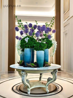 酒店大堂高档仿真花组合摆设件大厅圆桌前台别墅商场会所装饰花