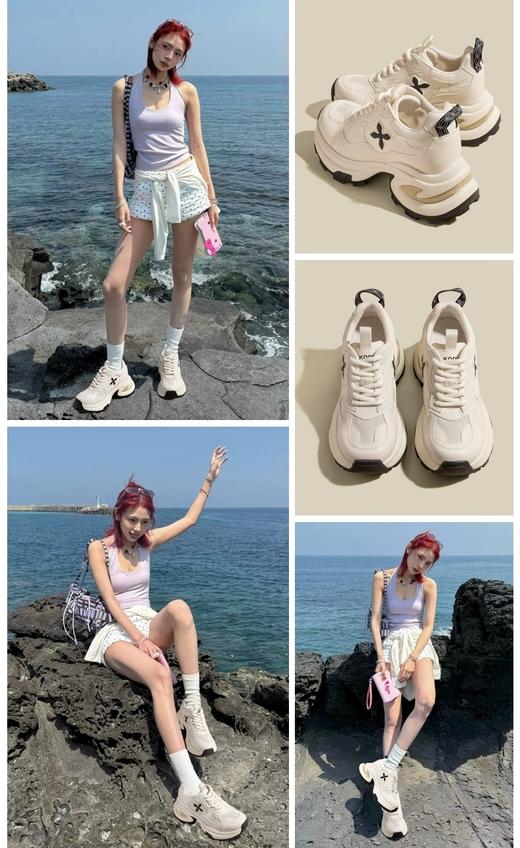 春秋新品小旋风厚底增高透气老爹鞋 商品图6