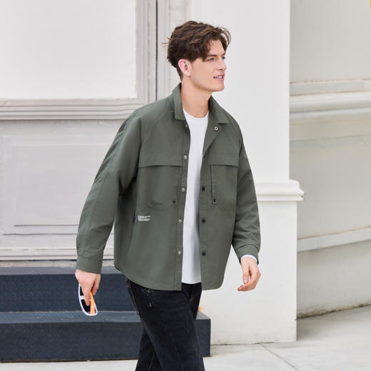 半身缘男装 秋季夹克衬衫外套舒适透气易清洗百搭253212U01310041 商品图2