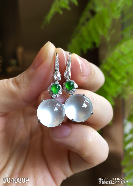 玻璃种蛋面耳坠【5040809】具体价格微信咨询 商品图0