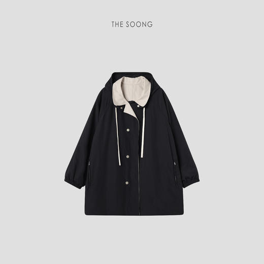 THESOONG/双面二合一风衣极简正反两穿连帽外套HWFY7547 商品图2