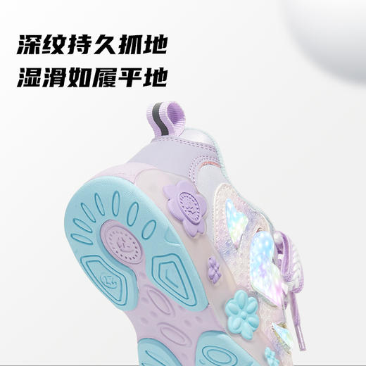 泰兰尼斯冬季童鞋发光女童加绒保暖闪灯鞋亮灯女宝休闲甜心运动鞋T01X5D7509 商品图3